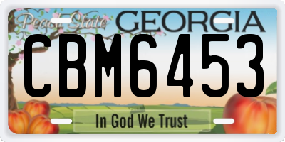 GA license plate CBM6453