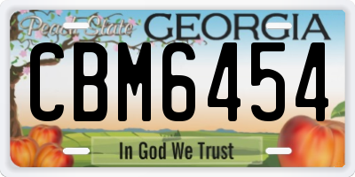 GA license plate CBM6454