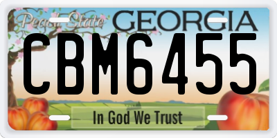 GA license plate CBM6455