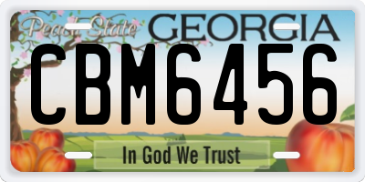 GA license plate CBM6456