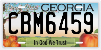 GA license plate CBM6459