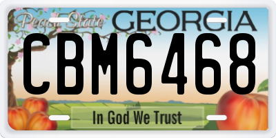 GA license plate CBM6468