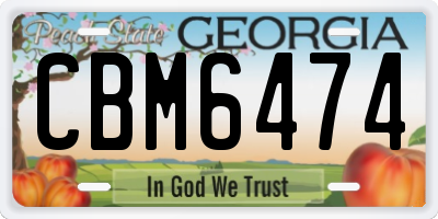 GA license plate CBM6474