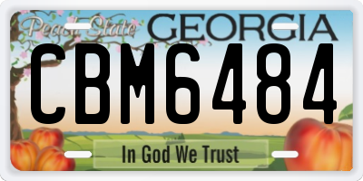 GA license plate CBM6484