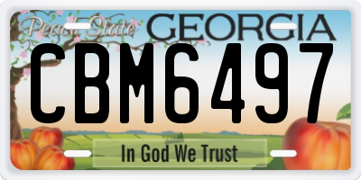 GA license plate CBM6497