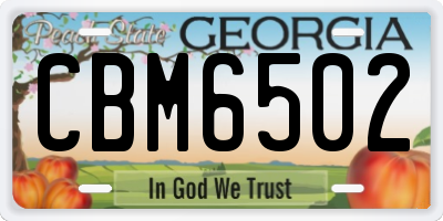 GA license plate CBM6502