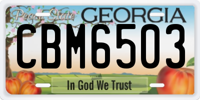 GA license plate CBM6503