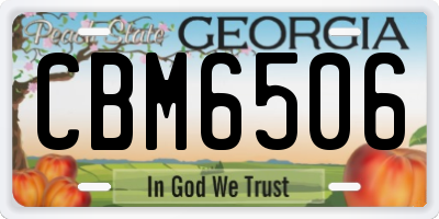 GA license plate CBM6506