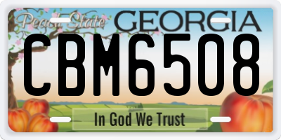 GA license plate CBM6508