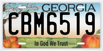GA license plate CBM6519