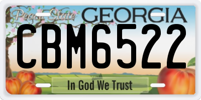 GA license plate CBM6522