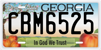 GA license plate CBM6525