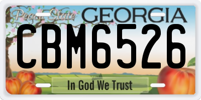 GA license plate CBM6526