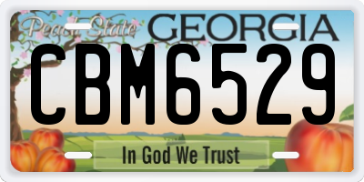 GA license plate CBM6529