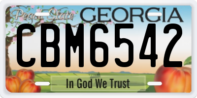 GA license plate CBM6542