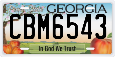 GA license plate CBM6543