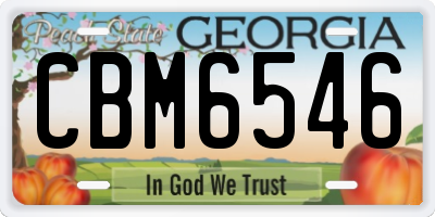 GA license plate CBM6546