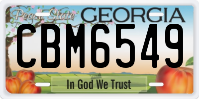 GA license plate CBM6549