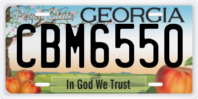 GA license plate CBM6550