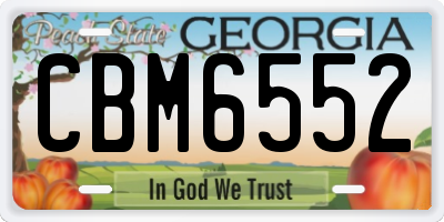 GA license plate CBM6552