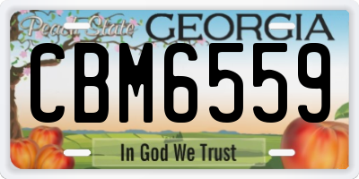 GA license plate CBM6559