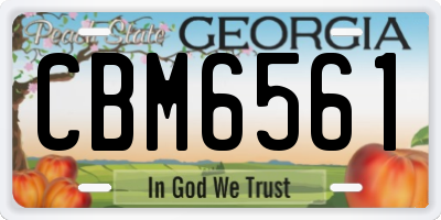 GA license plate CBM6561