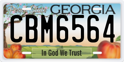 GA license plate CBM6564