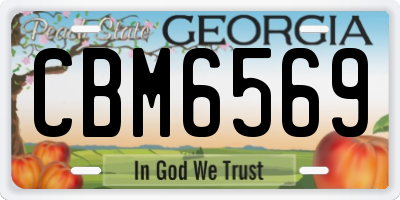 GA license plate CBM6569