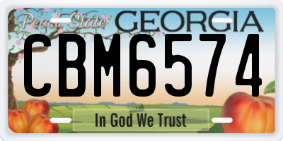 GA license plate CBM6574