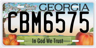 GA license plate CBM6575