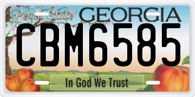 GA license plate CBM6585