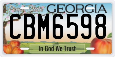 GA license plate CBM6598