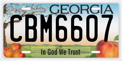 GA license plate CBM6607