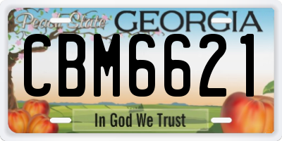 GA license plate CBM6621