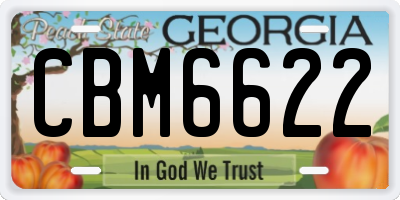 GA license plate CBM6622