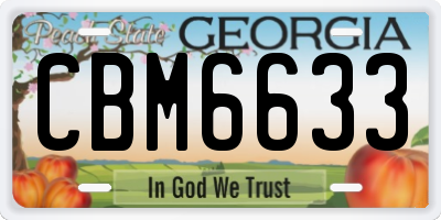 GA license plate CBM6633