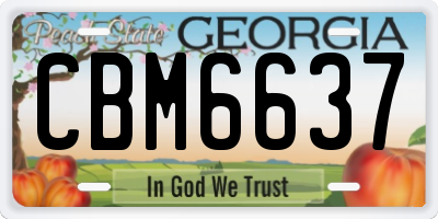 GA license plate CBM6637