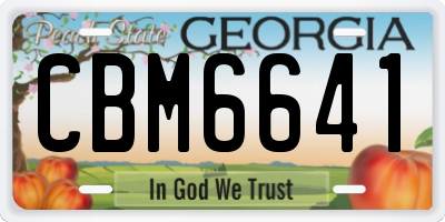 GA license plate CBM6641