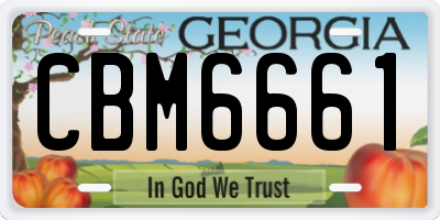 GA license plate CBM6661