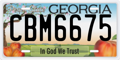 GA license plate CBM6675