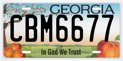 GA license plate CBM6677