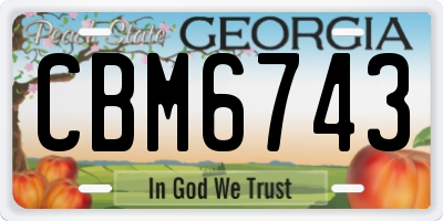 GA license plate CBM6743