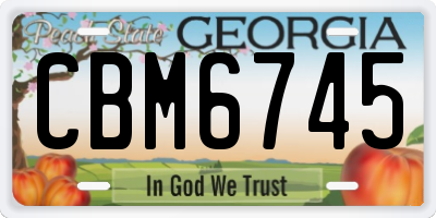 GA license plate CBM6745