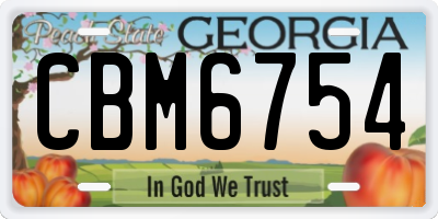 GA license plate CBM6754