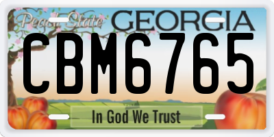 GA license plate CBM6765
