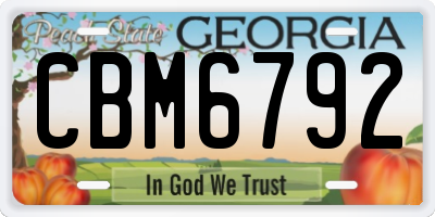 GA license plate CBM6792
