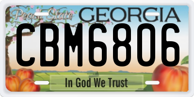 GA license plate CBM6806
