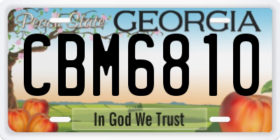 GA license plate CBM6810