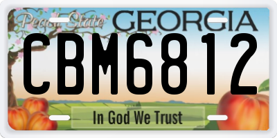 GA license plate CBM6812