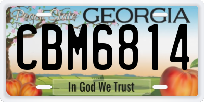 GA license plate CBM6814